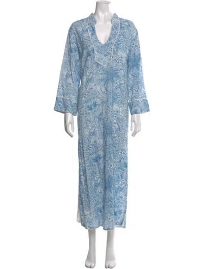 Pre-owned Miss June Paisley Print Long Dress In Blue