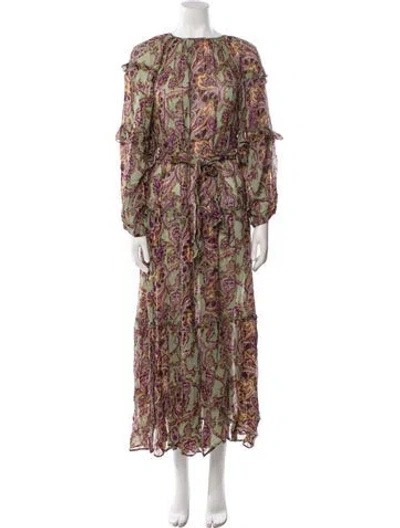 Pre-owned Miss June Paisley Print Long Dress In Multi