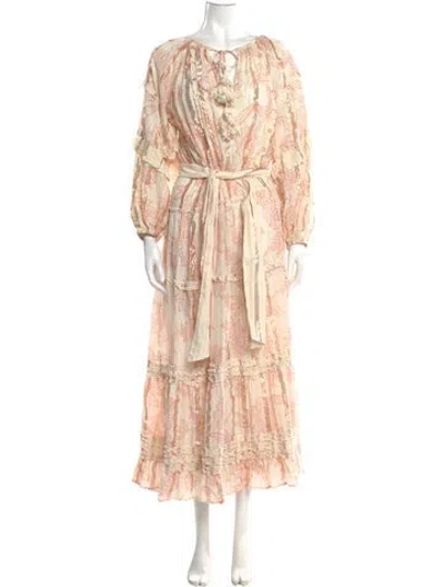 Pre-owned Miss June Paisley Print Long Dress In Multi