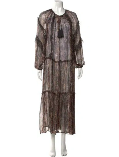 Pre-owned Miss June Paisley Print Long Dress In Multi