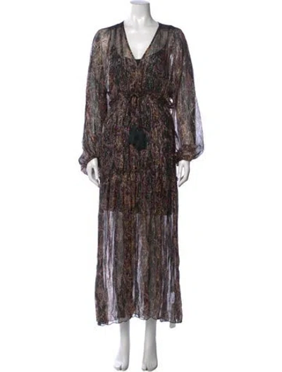 Pre-owned Miss June Paisley Print Long Dress In Multi