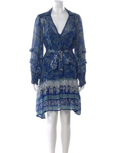 Pre-owned Miss June Paisley Print Mini Dress In Blue
