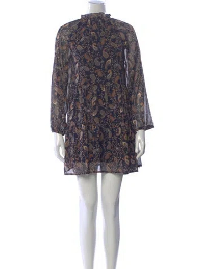 Pre-owned Miss June Paisley Print Mini Dress In Blue