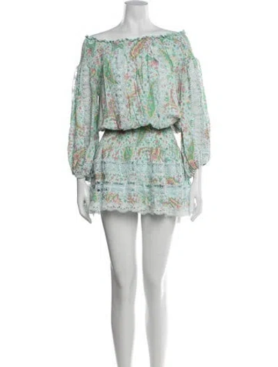 Pre-owned Miss June Paisley Print Mini Dress In Green
