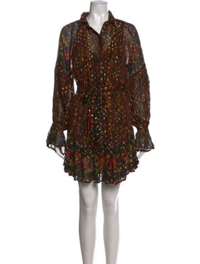 Pre-owned Miss June Paisley Print Mini Dress In Green