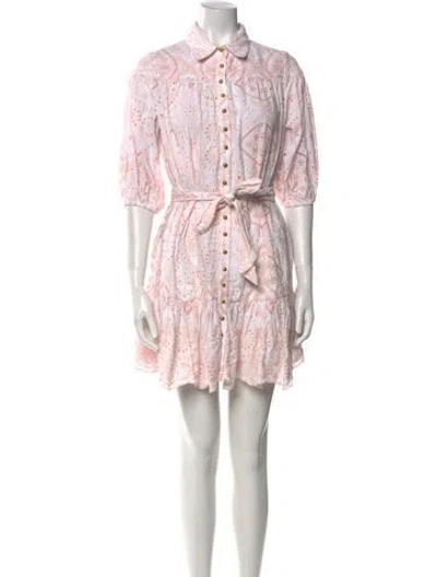 Pre-owned Miss June Paisley Print Mini Dress In Pink
