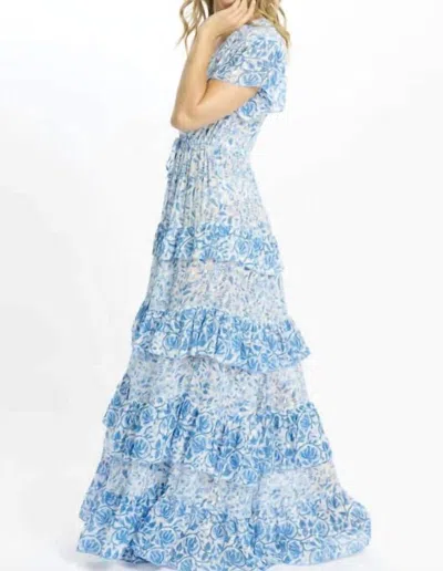 Miss June Paris Celia Tiered Maxi Dress In Blue