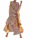 Miss June Paris Delilah Kaftan In Pink-multi In Multi