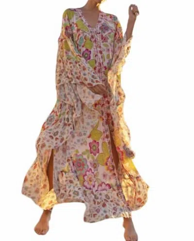Miss June Paris Delilah Kaftan In Pink-multi