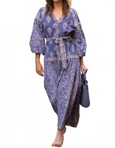 Miss June Paris Isabela Dress In Blue In Purple