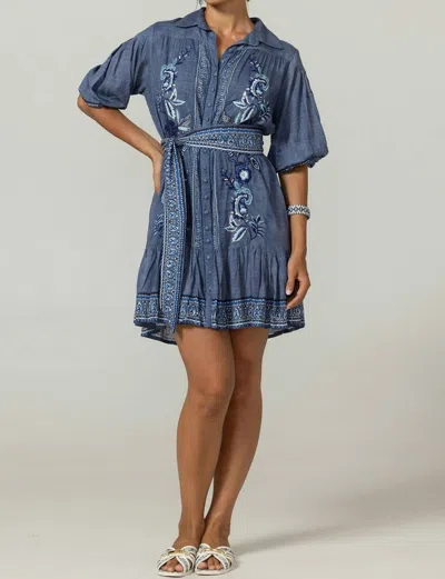 Miss June Paris Oblia Mini Dress In Blue