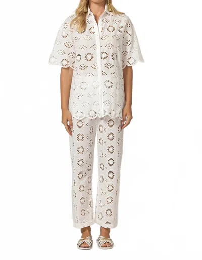 Miss June Paris Sorbet Eyelet Pants In White