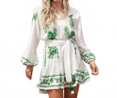 Miss June Paris Women's Anika Dress In Green In White