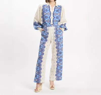 Miss June Paris Women's Tais Pants In Blue In Multi