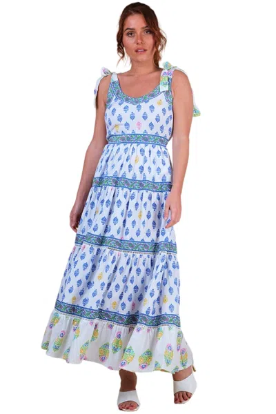 Miss June Paulina Long Dress In Blue