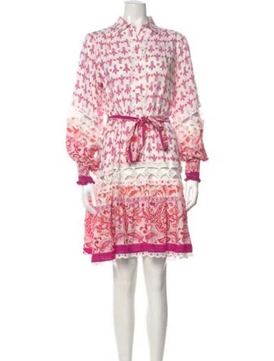 Pre-owned Miss June Printed Knee-length Dress In Pink