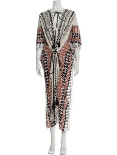 Pre-owned Miss June Printed Long Dress In Multicolor