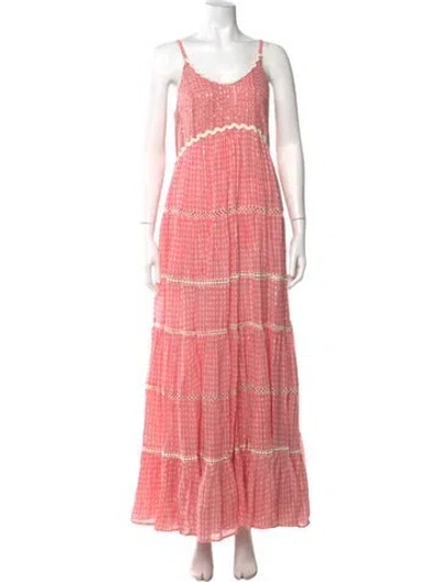 Pre-owned Miss June Printed Long Dress W/ Tags In Pink