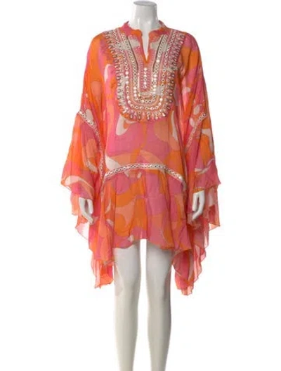 Pre-owned Miss June Printed Mini Dress In Multi