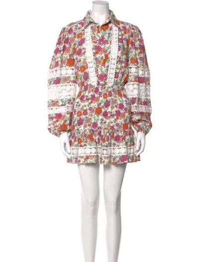 Pre-owned Miss June Printed Mini Dress In Neutral