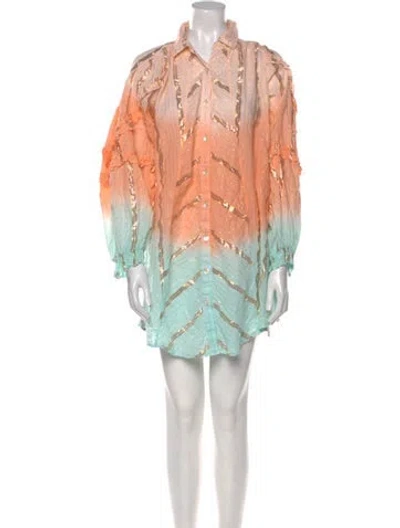 Pre-owned Miss June Printed Mini Dress In Pink