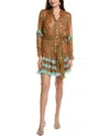 Miss June Ruffle Tiered Shirtdress