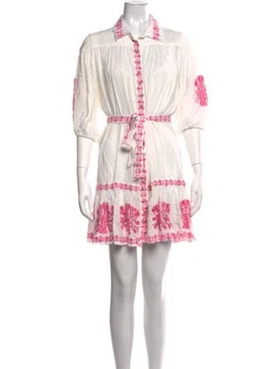 Pre-owned Miss June Scoop Neck Mini Dress In White