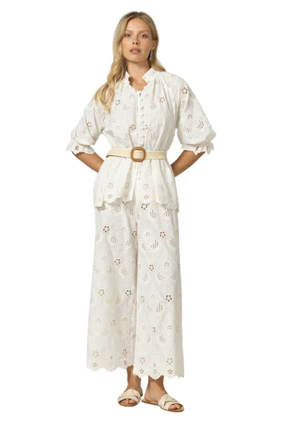 Miss June Serena Shirt In White