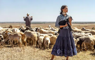 Miss June Skirt Glory Chambray Blue