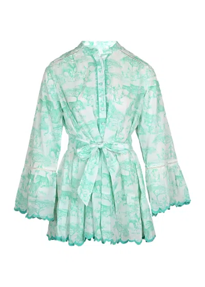 Miss June Soa Mini Dress In Aqua Blue In Green