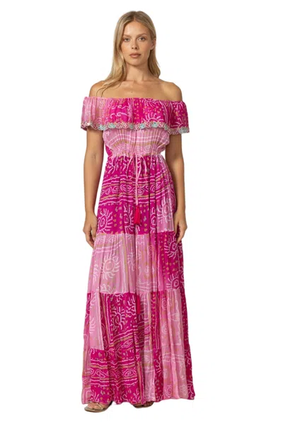 Miss June Talya Long Dress In Pink