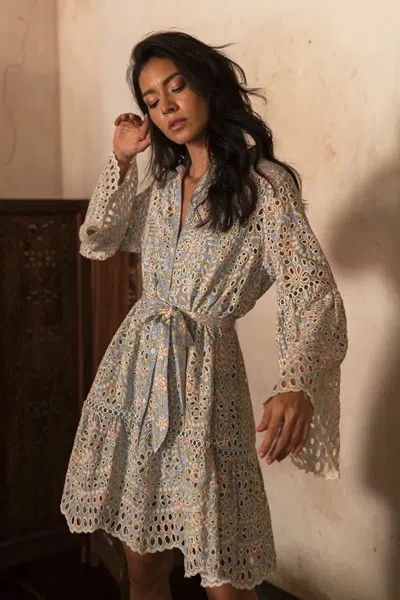 Miss June Valeria Short Dress Blue In Neutral