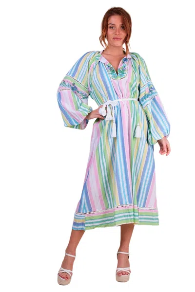 Miss June Veronica Long Dress In Multi