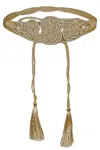 Miss June Womens Tassel Belt In Gold In Gold