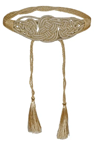 Miss June Womens Tassel Belt In Gold