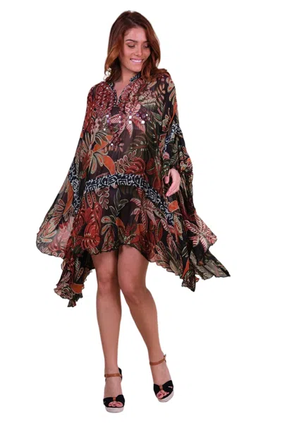 Miss June Ximena Short Kaftan In Multi