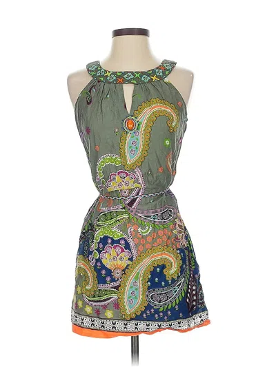 Pre-owned Miss Kelly 1999 Tank Top Green Halter Neckline Tops