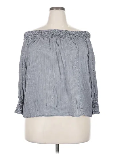Pre-owned Miss Lili 3/4 Sleeve Blouse In Gray