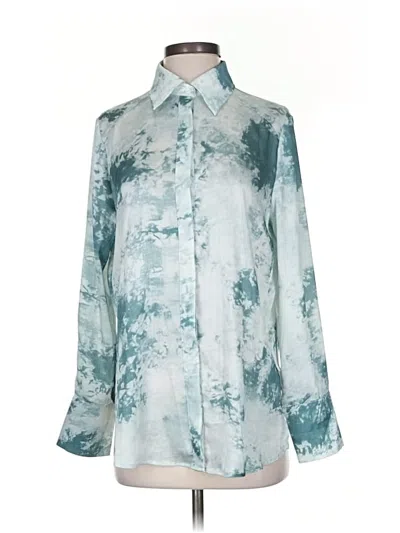 Pre-owned Miss Lola Long Sleeve Blouse In Blue