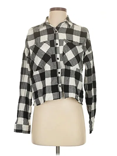 Pre-owned Miss Love Long Sleeve Button Down Shirt In Black