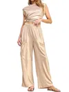 Miss Love Metallic Pant In Gold In Gold