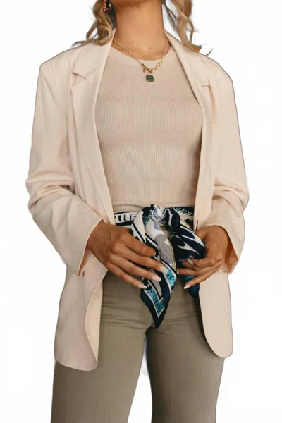 Miss Love Oversized Blazer In Cream In Brown