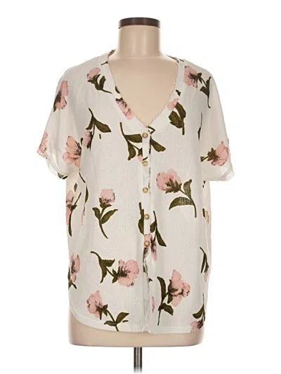 Pre-owned Miss Love Short Sleeve Blouse In White