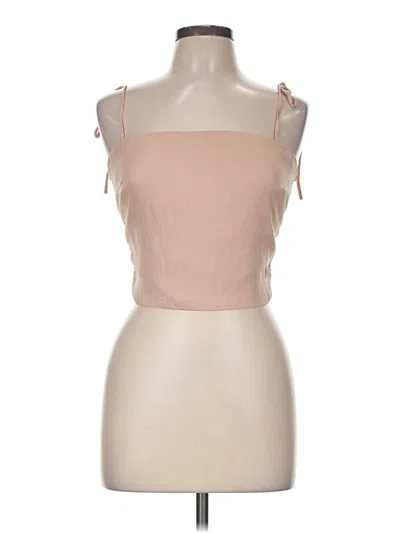 Pre-owned Miss Love Sleeveless Top Tan Strapless Neckline Tops