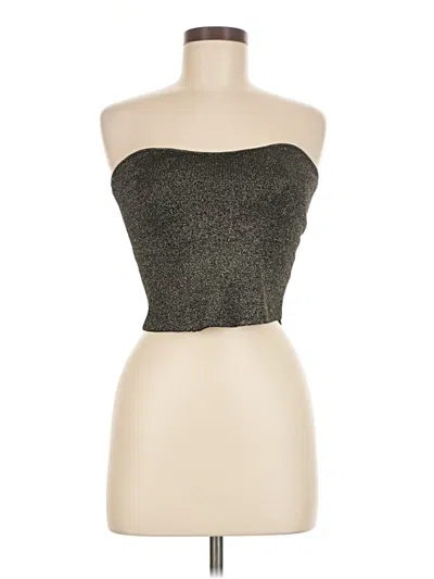 Pre-owned Miss Love Tube Top Gold Strapless Neckline Tops