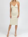 Miss Love Underwire Knit Midi Dress In Natural In White