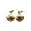 Miss May The Brand Women's Golden Shell Earrings