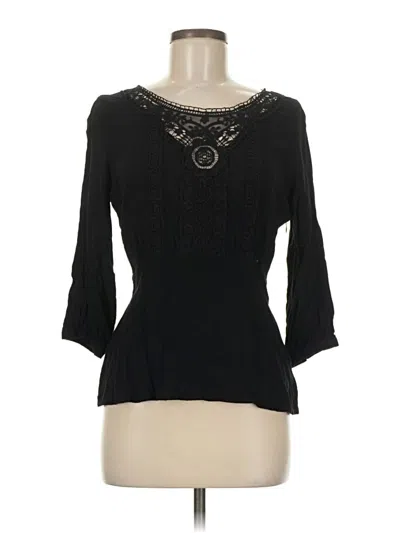 Pre-owned Miss Me 3/4 Sleeve Blouse In Black