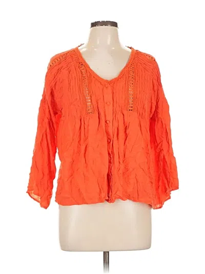 Pre-owned Miss Me 3/4 Sleeve Blouse In Orange