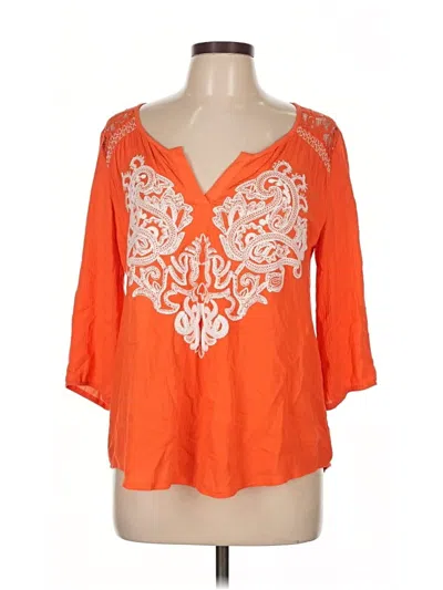 Pre-owned Miss Me 3/4 Sleeve Blouse In Orange